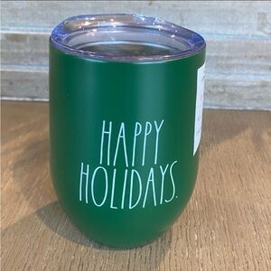 Rae Dunn Green Happy Holidays Tumbler